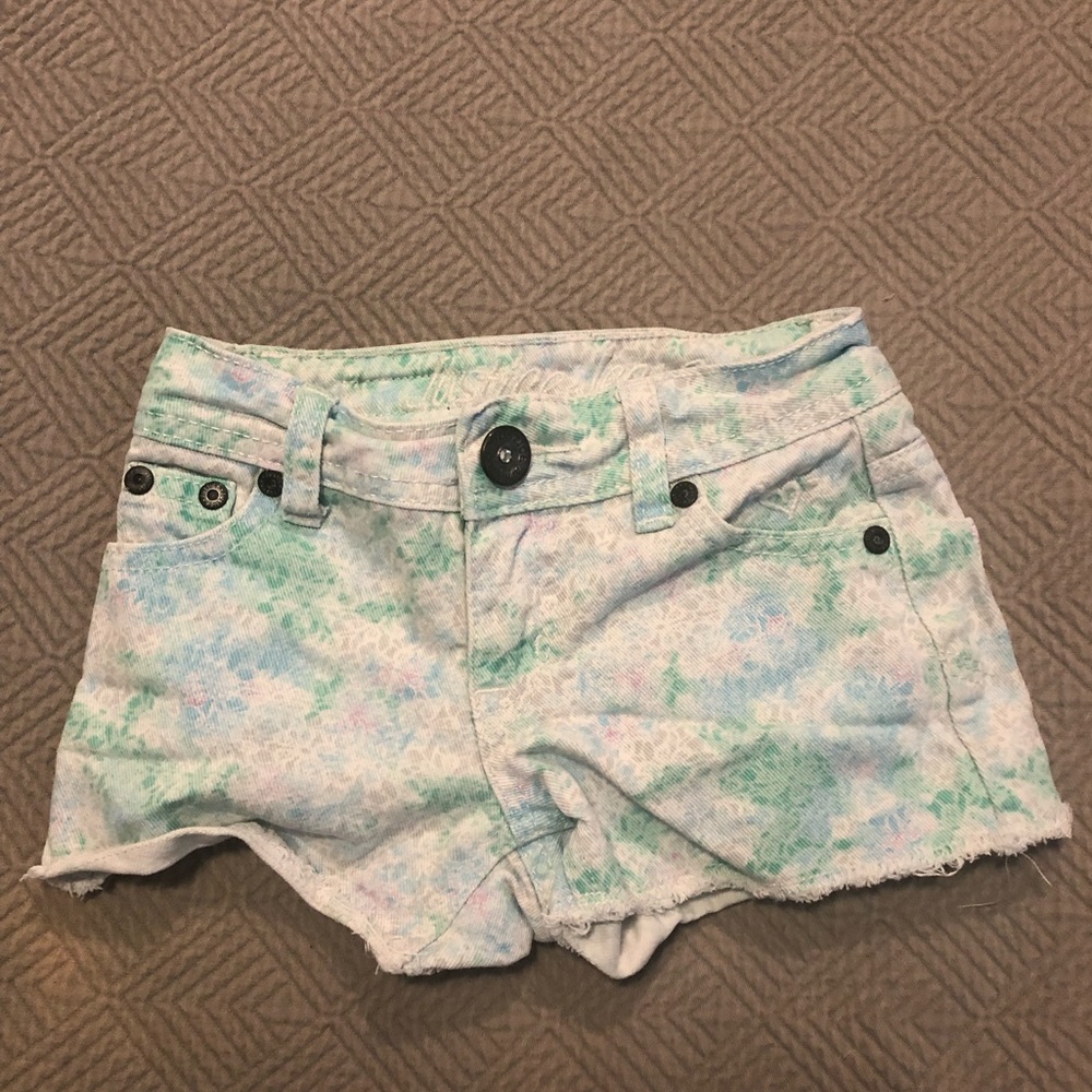 Girls Size 6 Slim Justice Floral Jean Shorts